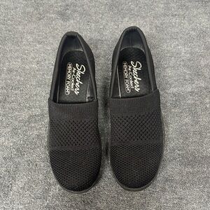 Skechers Men's Black Knit Slip-Ons